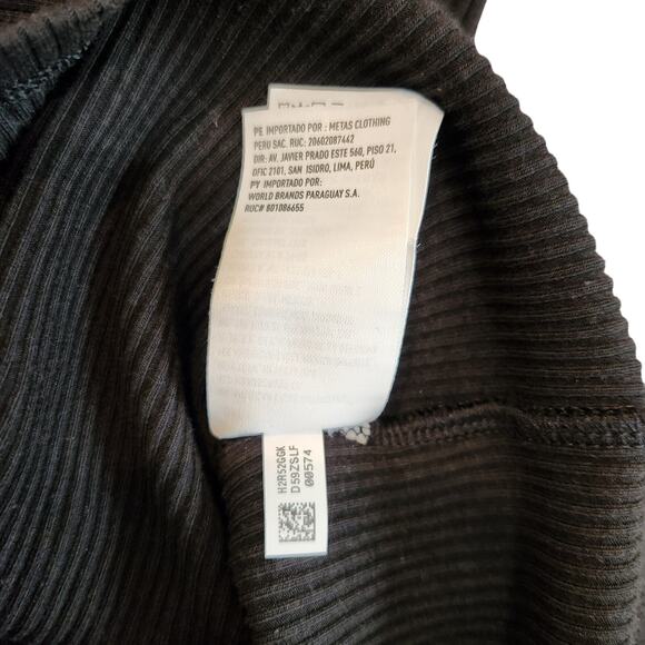 American Eagle AE Rib Knit Keyhole Tie-Front Tee T-Shirt Crop Top Black Medium - Picture 9 of 9